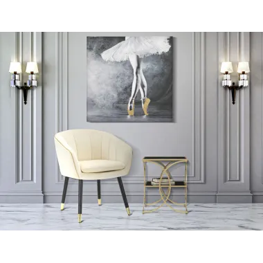 Fotel PARIS Kremowy/Złoty 62x58x78 cm